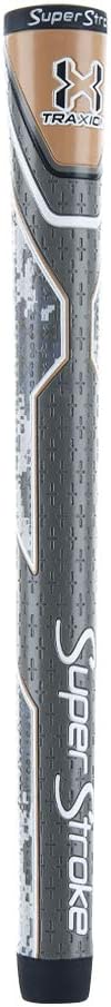 SuperStroke Traxion Tour Golf Club Grip, Midsize, Advanced Surface Texture Improves Feedback and Tackiness and Even Hand Pressure, Black/Gray