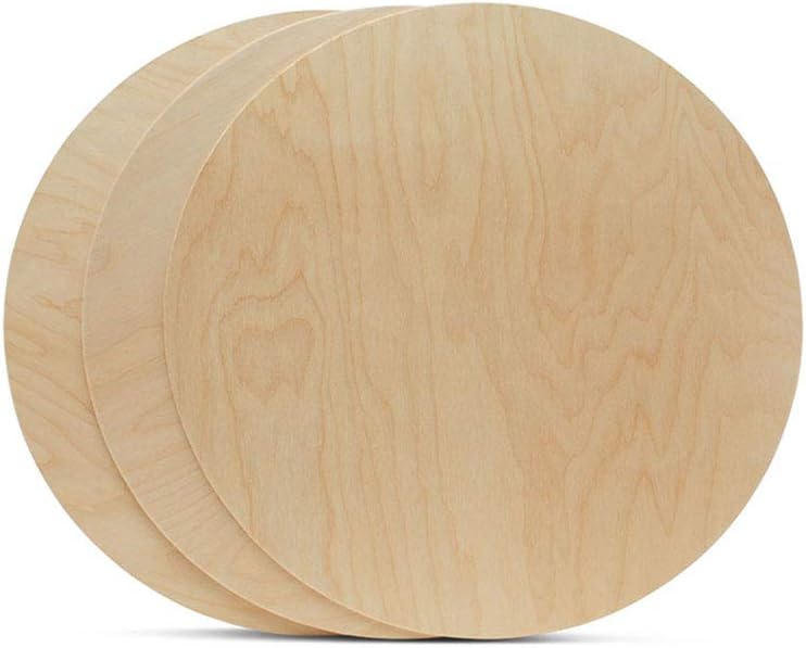 Wood Circles 12 inch, 1/8 Inch Thick, Birch Plywood Discs, Pack of 10 Unfinished Wood Circles for Crafts, Wood Rounds by Woodpeckers