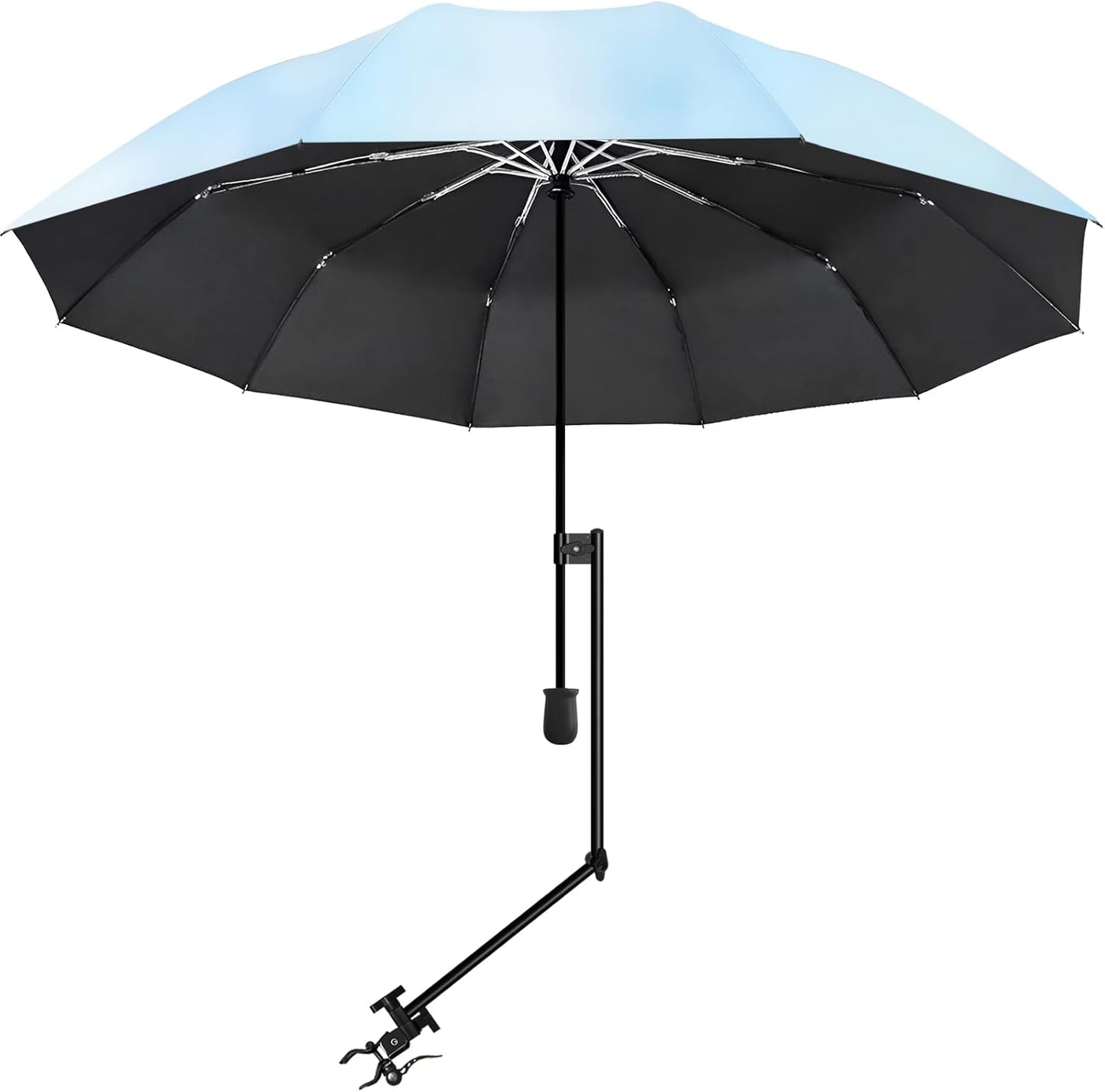 UPF 50+ Beach Umbrella with Adjustable Universal Clamp