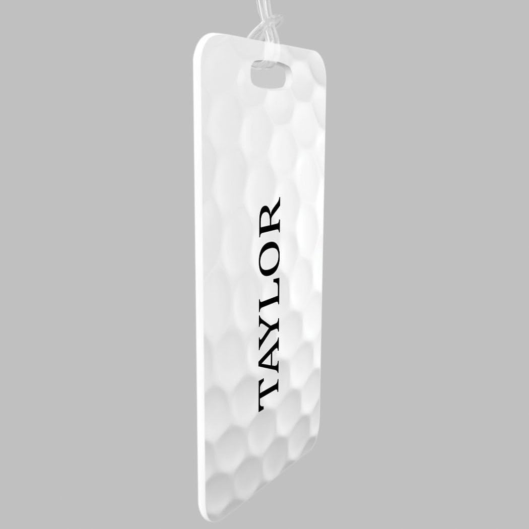ChalkTalkSPORTS Golf Luggage & Bag Tag | Personalized Golf Ball Graphic | No Personalization on Back | Large