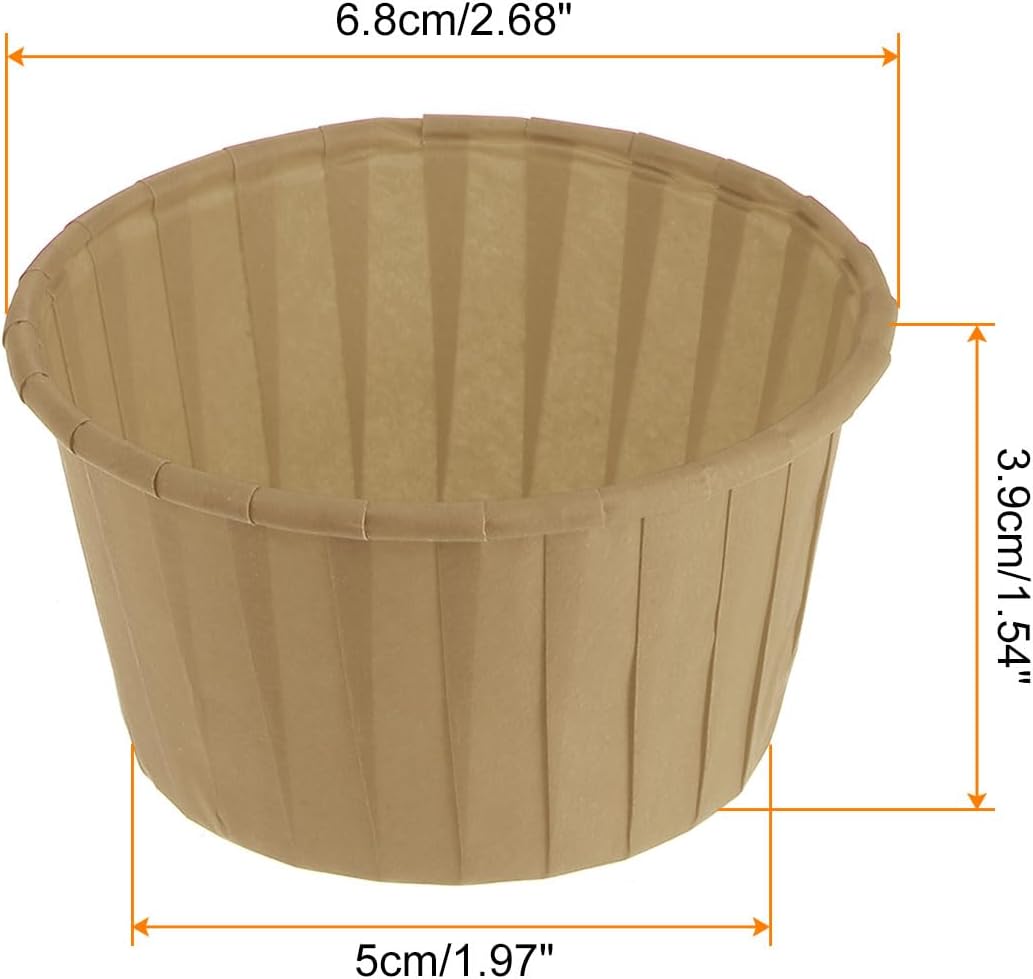 HARFINGTON 150Pcs Cupcake Baking Cups 3.5oz Standard Size Paper Cupcake Liners Greaseproof Wrappers Disposable for Wedding Birthdays Christmas Dessert, Natural