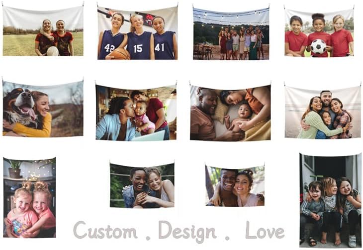 JINJUREN Custom Tapestry Upload Images Banners and Signs Customize For Bedroom 80 * 60 inch Horizontal