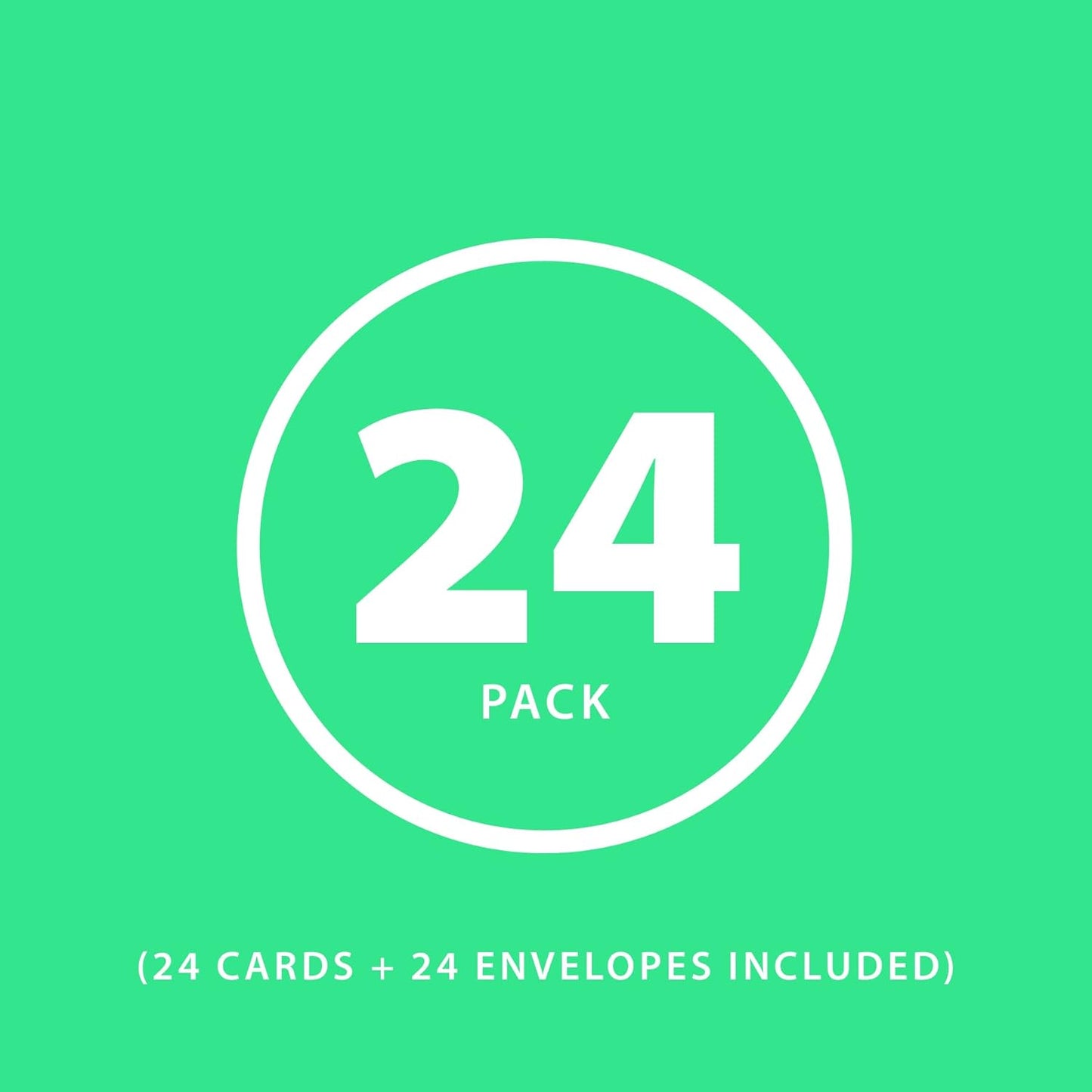 Quni Brand Golf Note Card Set. Golf Thank You Cards. (24 cards with blank matching envelopes)