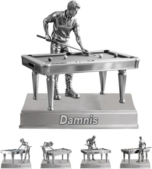 Personalized Billiards Figurine Desktop Ornaments for Bedroom Office Club Custom Billiards Name Acrylic Plaque Sign Doctor Home Decor Gift for Men Women Family Friends