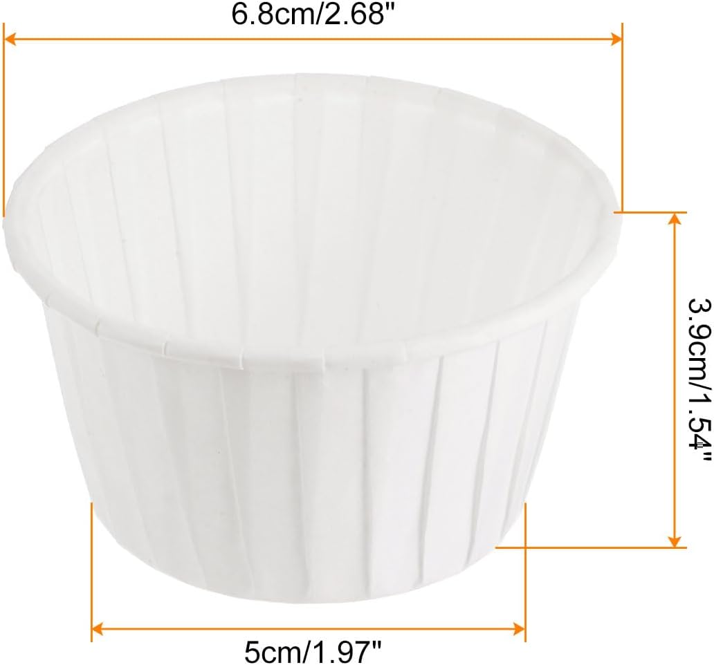 HARFINGTON 150Pcs Cupcake Baking Cups 3.5oz Standard Size Paper Cupcake Liners Greaseproof Wrappers Disposable for Wedding Birthdays Christmas Dessert, White