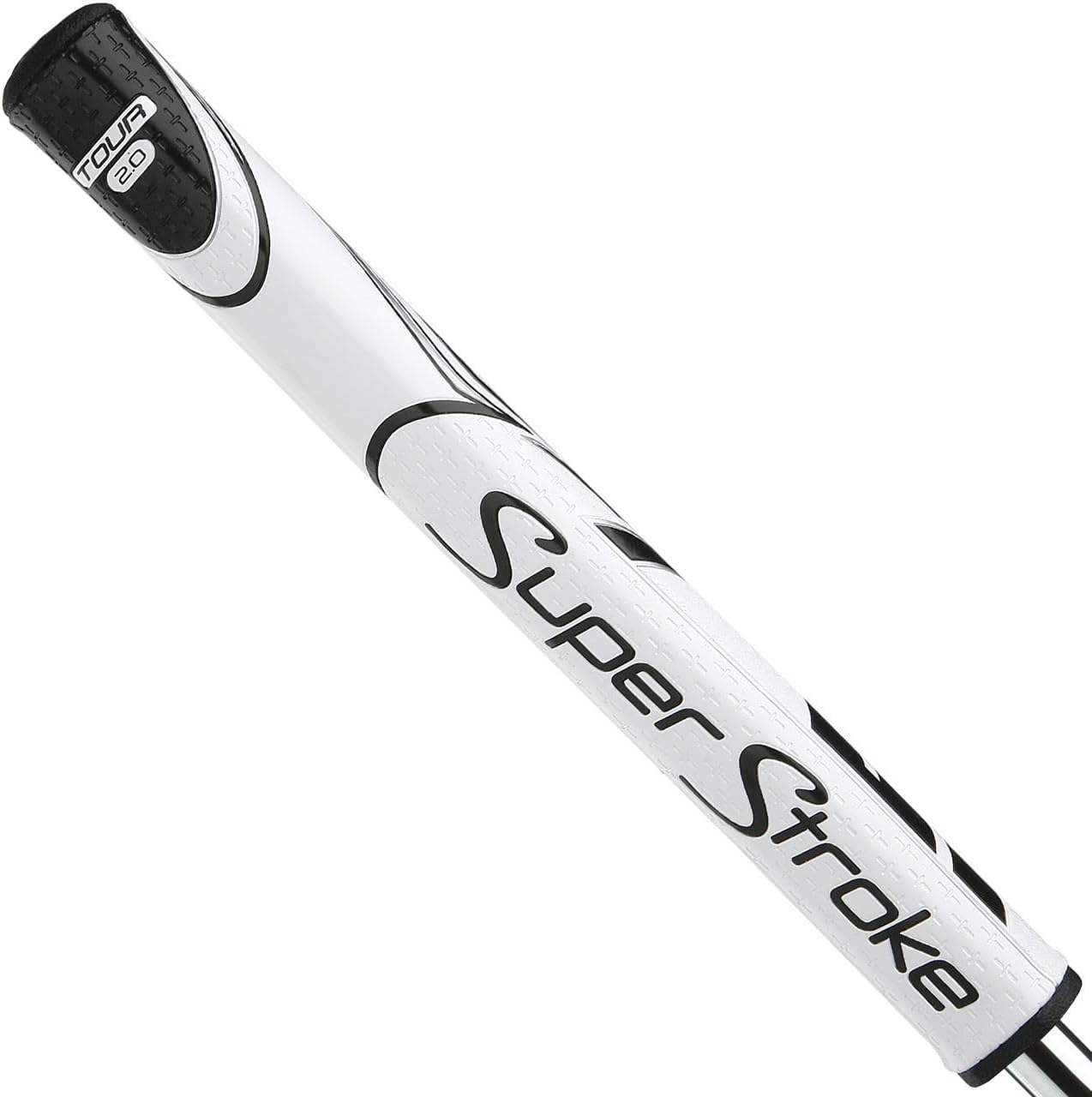 SuperStroke Zenergy Tour 2.0 Golf Putter Grip with No Taper Enhanced SPYNE Technology, New Multi-Zone Texturing and Tech-Port, White/Black