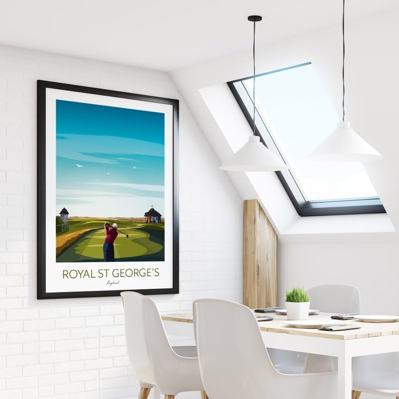 Royal St George's Golf Print - The Open Championship Poster, Royal St George's Golf Poster, England Golf Course Print, Golf Wall Art, Open Championship Artwork, Golf Decor (Unframed) (24x36)