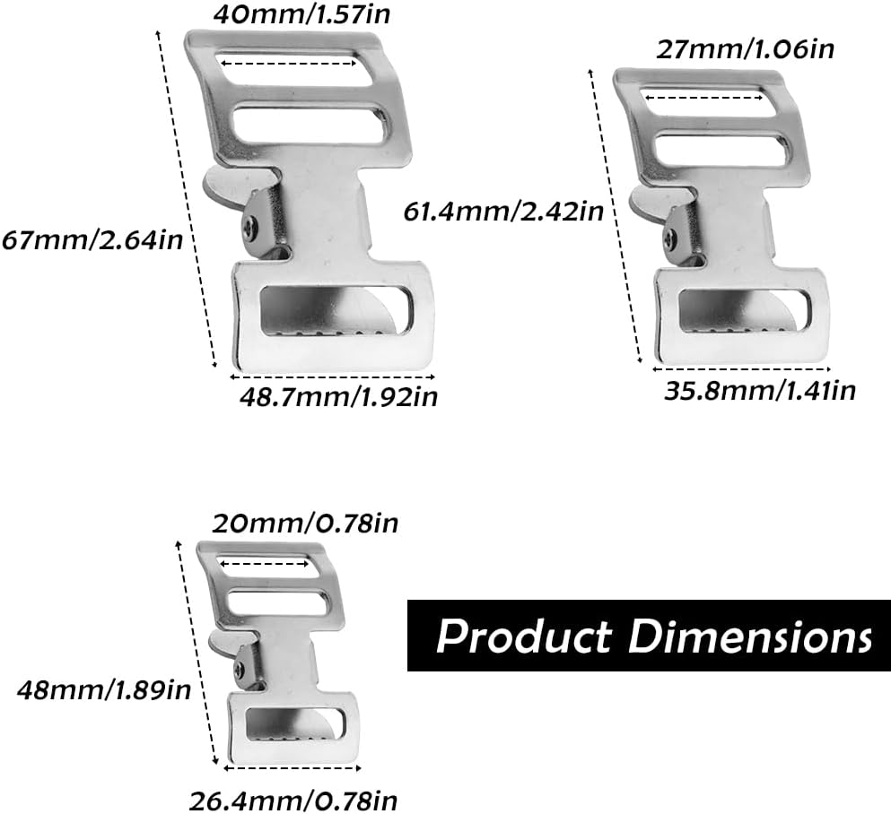 Golf Glove Clip and Belt Holder, 4 Pack Metal Backpack Webbing Clamp Buckle, Work Safety Glove Keeper with Metal Clips Carabiner for Construction Gloves, Golf Accessories for Outdoor Camping, Silvery