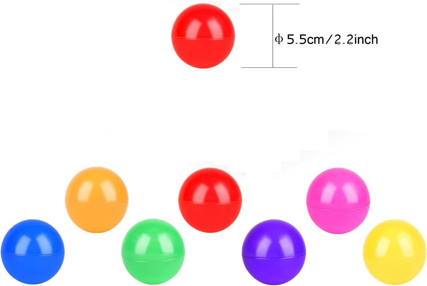 Ball Pit Balls Phthalate Free BPA Free Crush Proof Plastic - 7 Bright Colors in Reusable Play Toys for Kids with Storage Bag