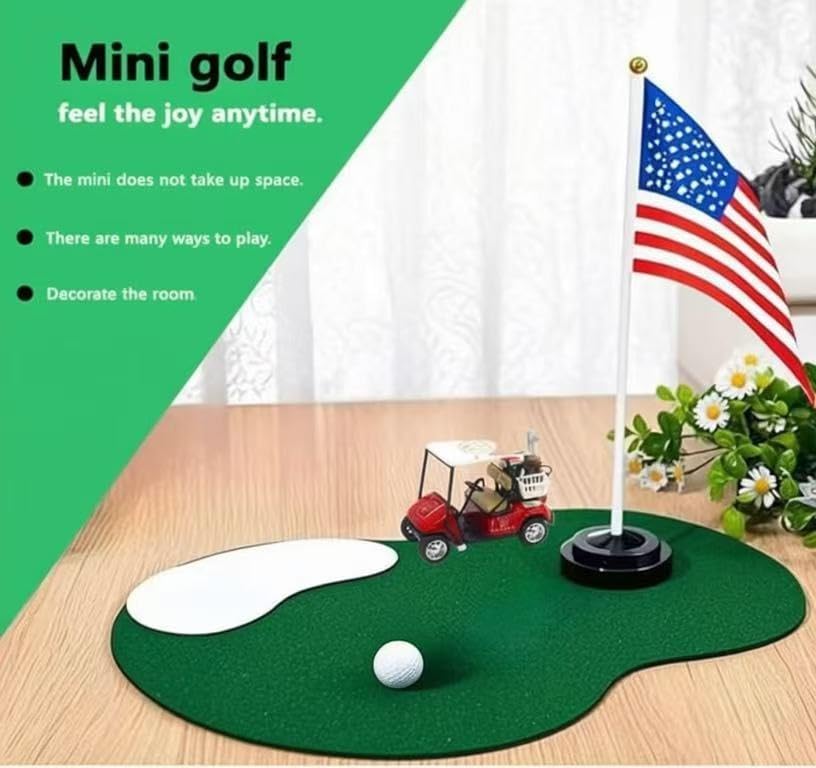 4 Set Golf Centerpieces Table Decorations Golf Party Supplies Including Ball Sand Trap Red Flag Plastic Flag Stand for Sport Themed Birthday Party Decor (Green Golf centerpieces set2)