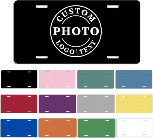 Made in USA Custom License Plate, Design Your Own Personalized License Plate with Photo,Logo, and Text,Customized 12"X6"Premium Aluminum