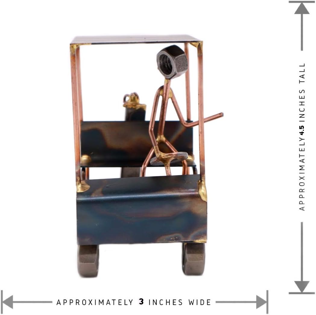 Golf Cart with Man Collectible Handmade Metal Art Figurine, Desk Accessories, Trophy, Boss Gift, Office Décor, Business Professional, Golfing