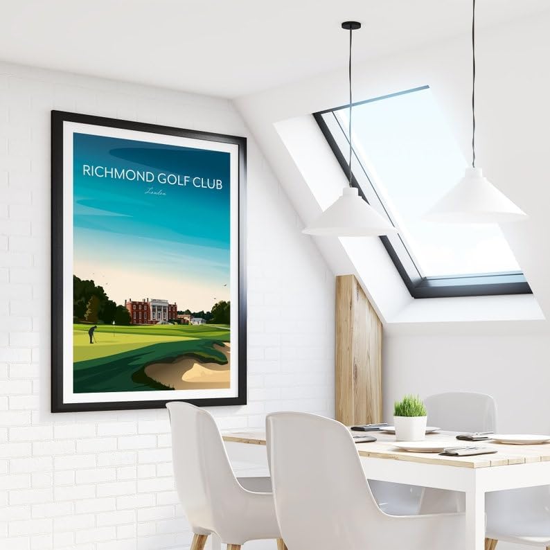 Richmond Golf Club Print - Sudbrook House - Richmond Park London, Richmond Golf Club Poster, London Golf Course Art, Vintage Golf Print, Classic Golf Club Illustration (Unframed) (20x30)