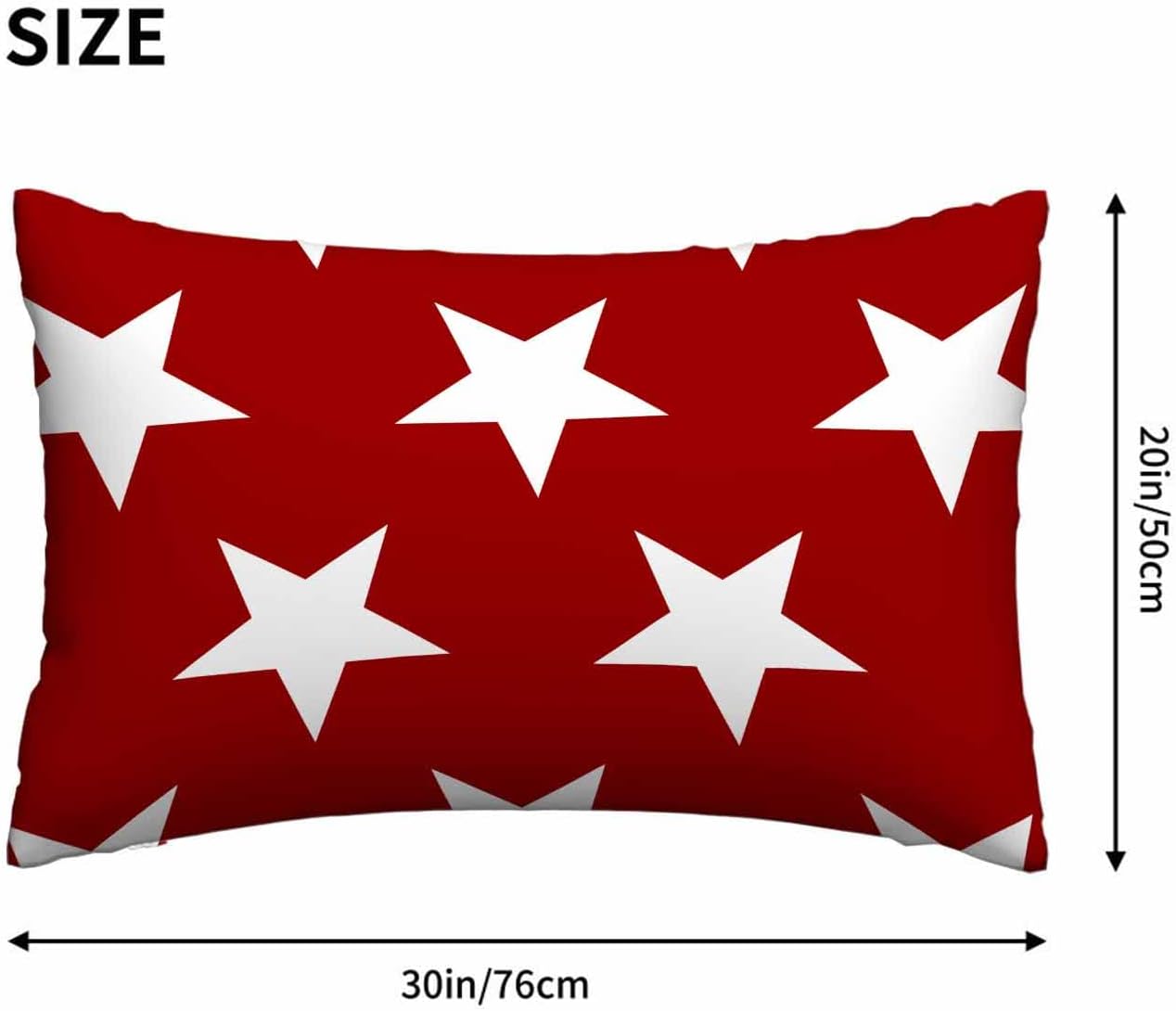 Mugod Pillow Case Red Stars Flag,Cushion Cover Case 20x30 Inches for Home Sofa Bedroom Living for Women Men