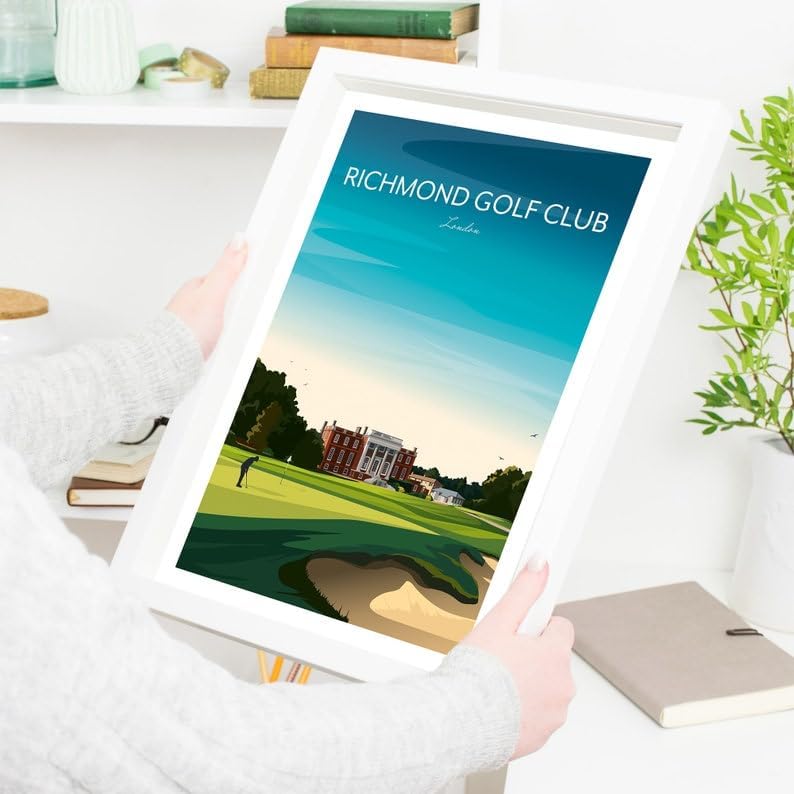 Richmond Golf Club Print - Sudbrook House - Richmond Park London, Richmond Golf Club Poster, London Golf Course Art, Vintage Golf Print, Classic Golf Club Illustration (Unframed) (27x40)