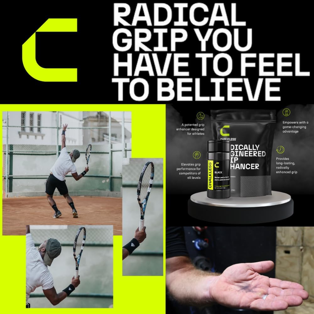 Chalkless Grip Enhancer, Less Mess Non Toxic Replacement for Liquid Chalk, Grip Solution for Weightlifting, Gaming, Tennis, Golf, Engineered to Improve Grip for Longer
