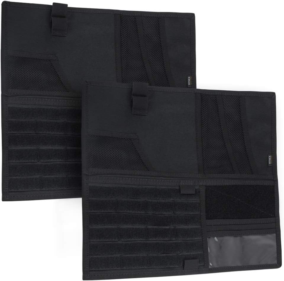 WYNEX Car Sun Visor Organizer with Double-Sided Folding MOLLE Panel, Vehicle Sun Visor Storage for Essentials & Tactical Gear, Compatible with Cars, Pickup Trucks, Vans, SUVs