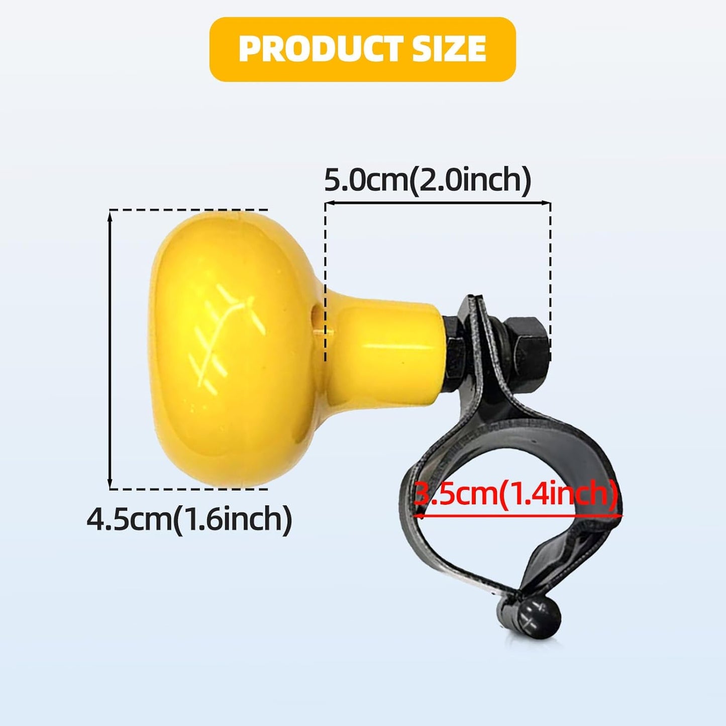 Riloer Steering Wheel Spinner Suicide Knob for Steering Wheel Booster Ball Non Slip Booster Knob Suicide Knob 360 Degree Booster Knob Suicide Knob for Car Yellow