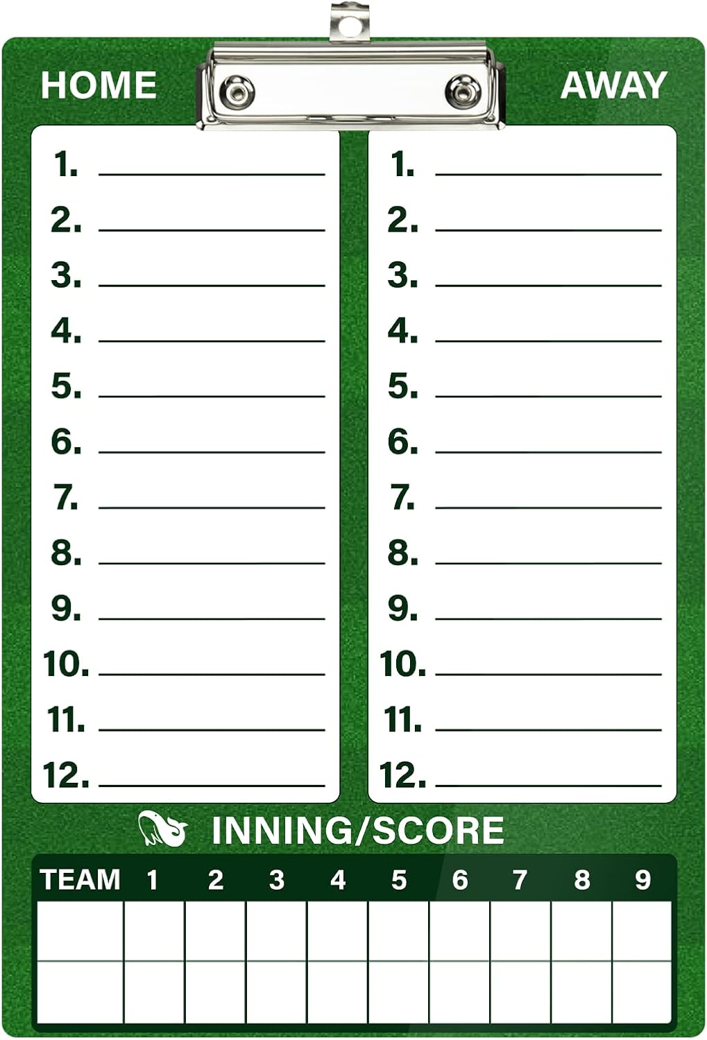 WISYOK Double-Sided Dry Erase Clipboard for Coaches, Baseball, Softball Lineup Board with Marker