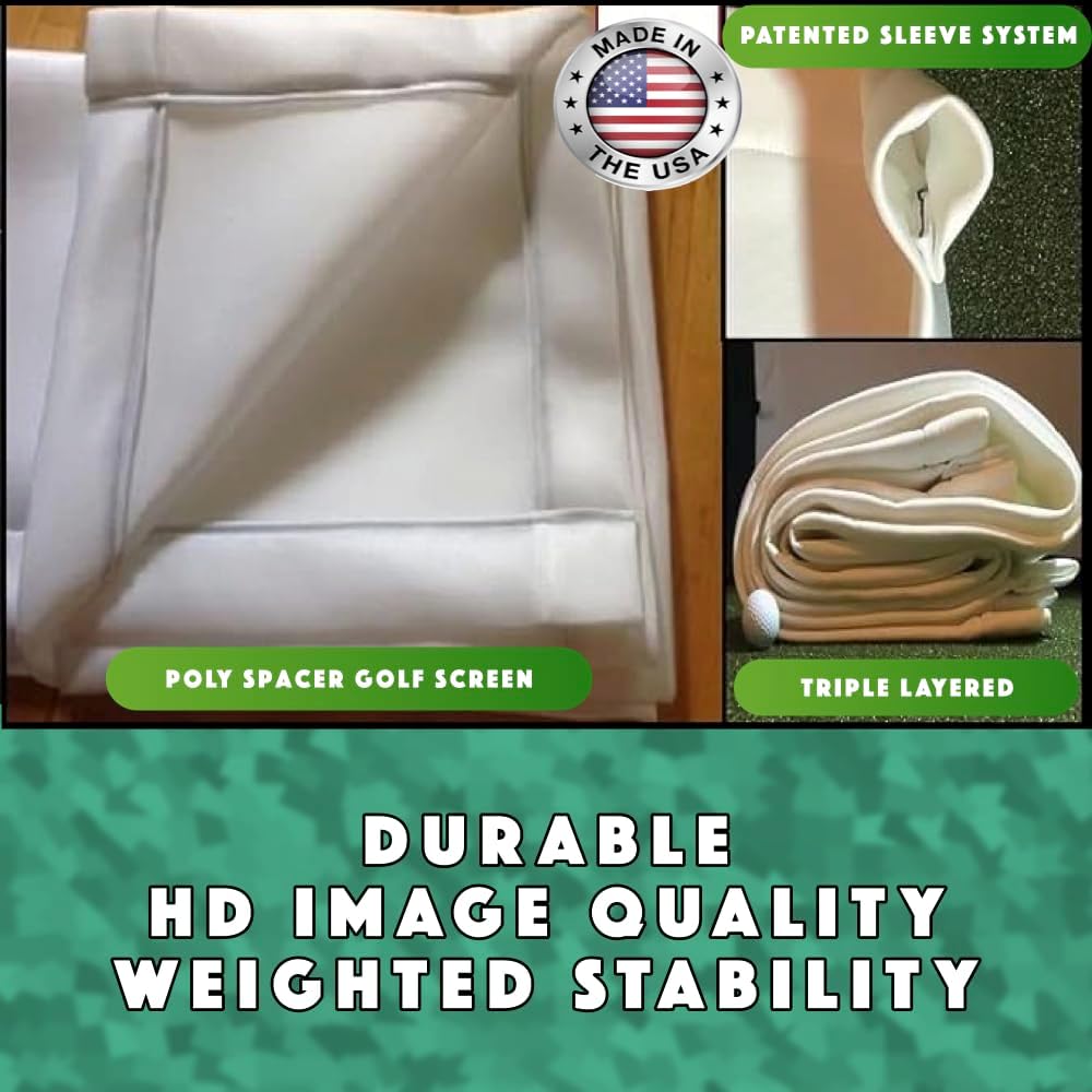 Spectrum Golf Simulator Golf Impact Screen **Poly Spacer Golf Simulator Screen Material**Black Border with Grommets