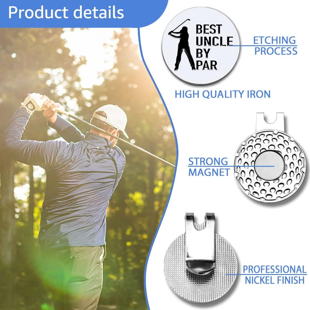 Men Golf Ball Marker with Magnetic Hat Clip, Funny Golf Accessories Gifts for Men, Novelty Birthday Gifts for Male Golfer Fan