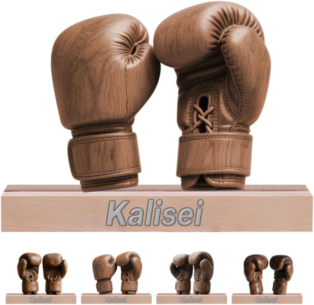 Personalized Boxing Player Ornaments for Bedroom Office Sport Room Custom Name Boxing Gloves Figurine Sign Plaque Fitness Dumbbells Athlete Acrylic Plaque Home Decor Gift for Men Women Sport Lover