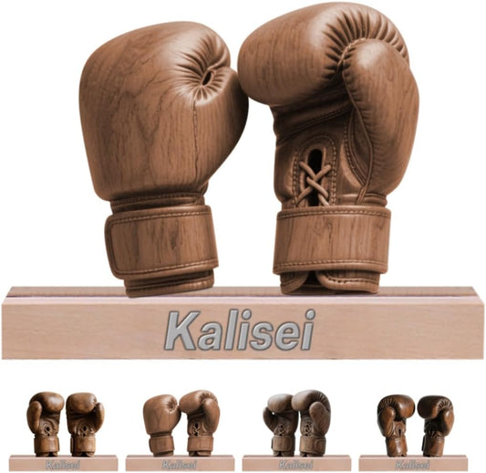 Personalized Boxing Player Ornaments for Bedroom Office Sport Room Custom Name Boxing Gloves Figurine Sign Plaque Fitness Dumbbells Athlete Acrylic Plaque Home Decor Gift for Men Women Sport Lover