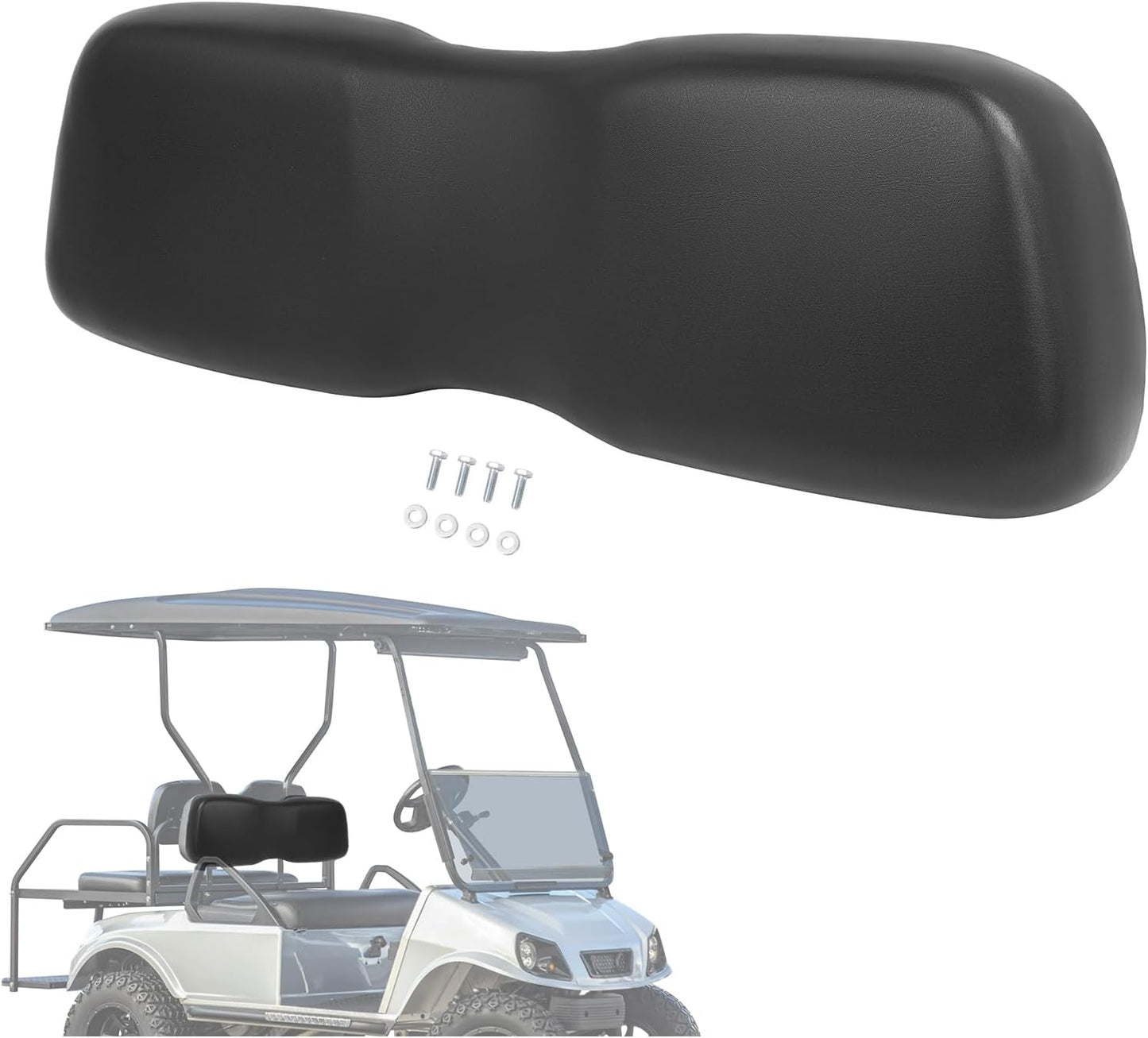 Seat Backrest Front Compatible with 2000.5-up Club Car DS Golf Cart Seat Back Cushion Black Plastic Foam Wood