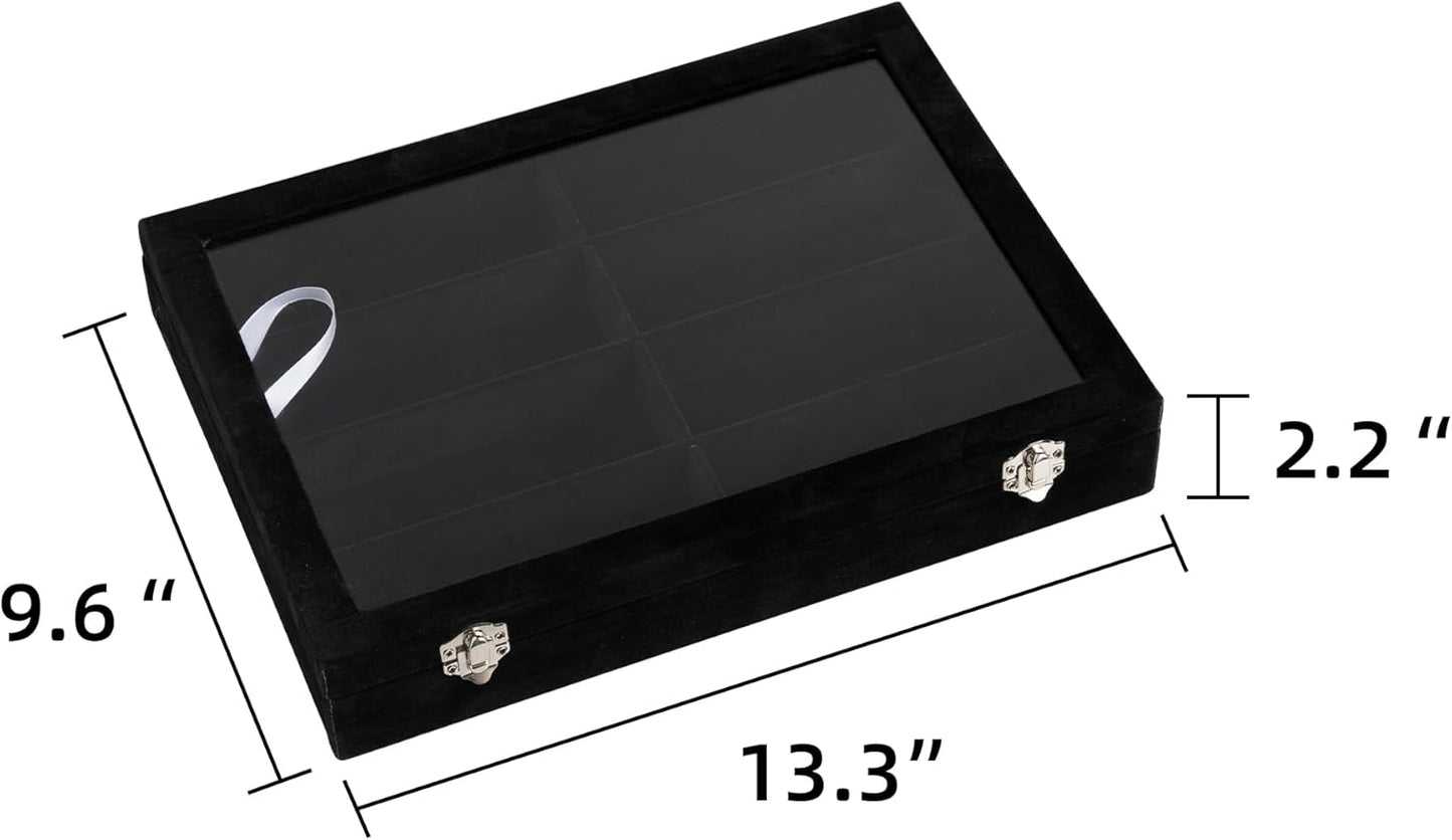 Frebeauty Sunglass Organizer,Velvet Glasses Organizer,8-Slot Sunglasses Tray for Drawer, Men's/Women's Sunglasses Box