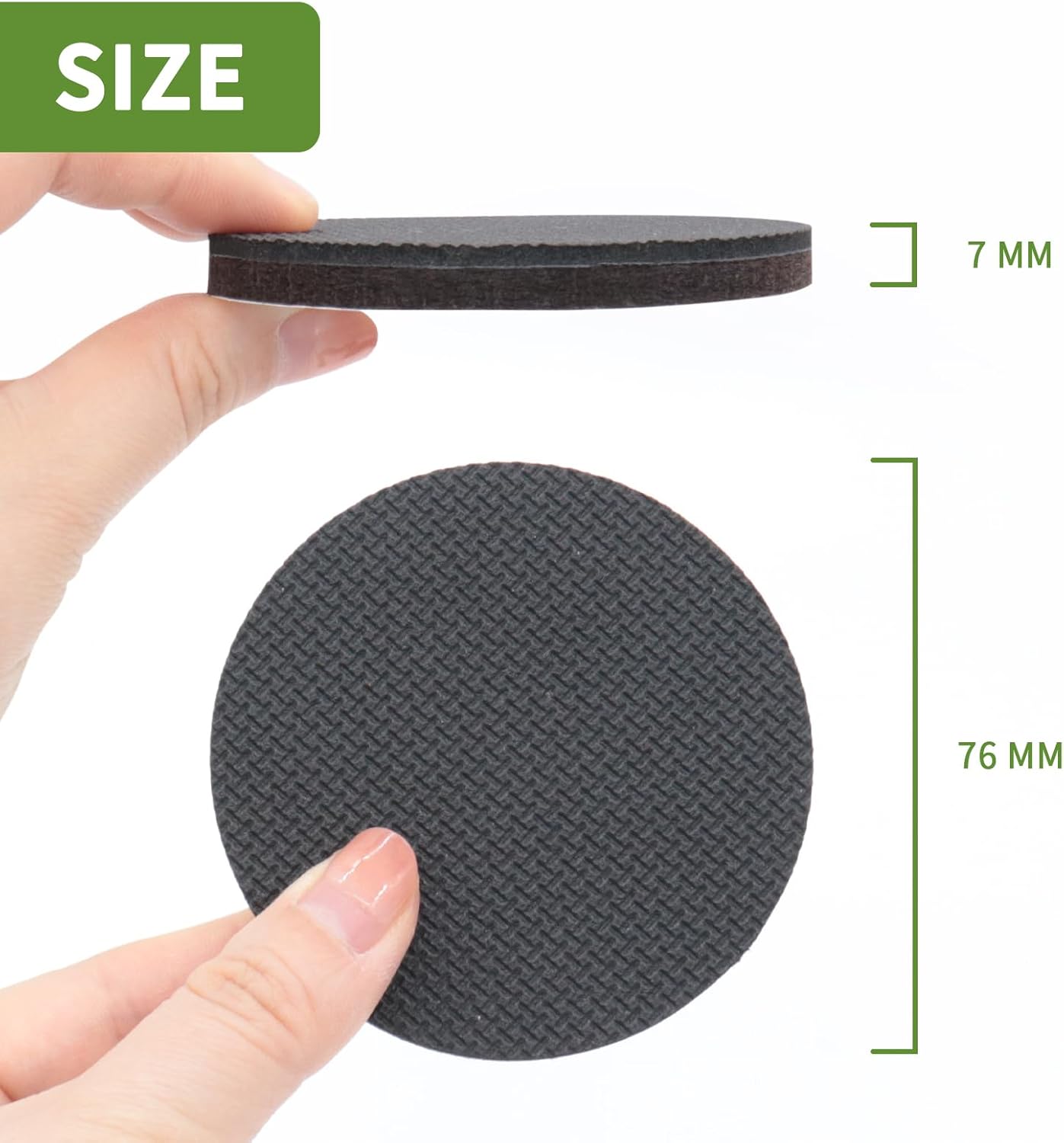Non Slip Furniture Pads 12 PCS 3'' Round - Anti Slip Furniture Pads - Self Adhesive Rubber Feet Furniture Feet - Chair Leg Floor Protectors - Keep Furniture in Place