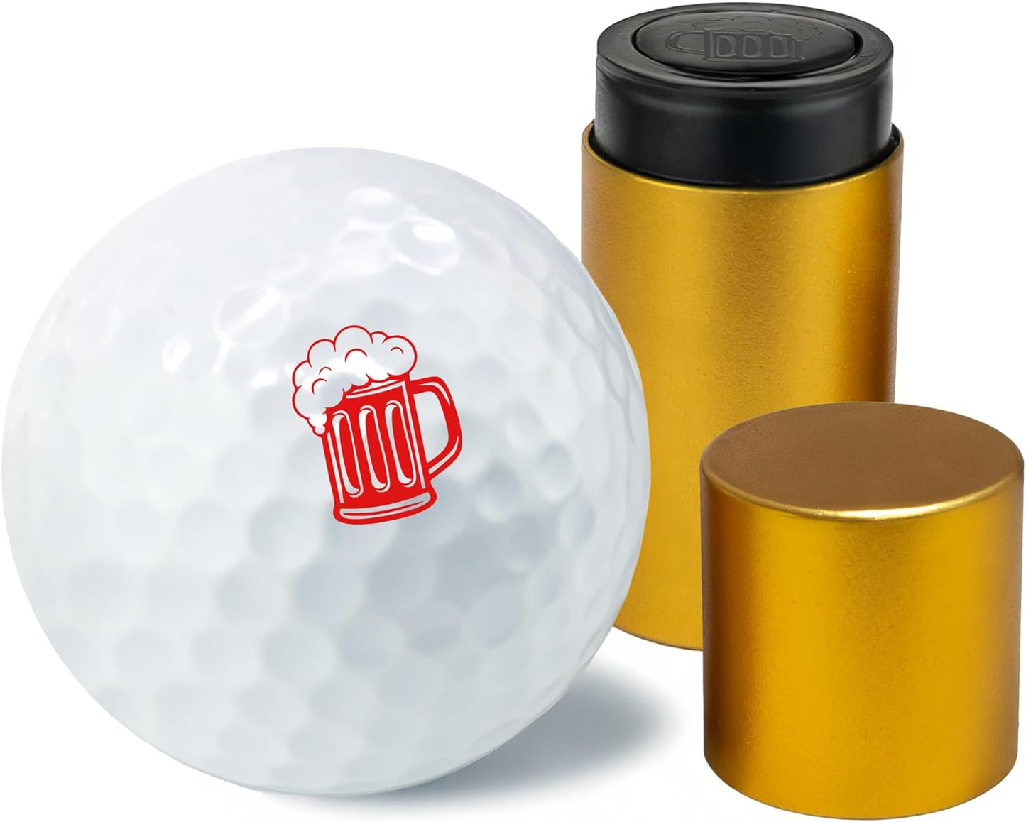 Golf Ball Marker Stamp with TiteSeal™ Technology - Beer - Many Designs to Choose - Red