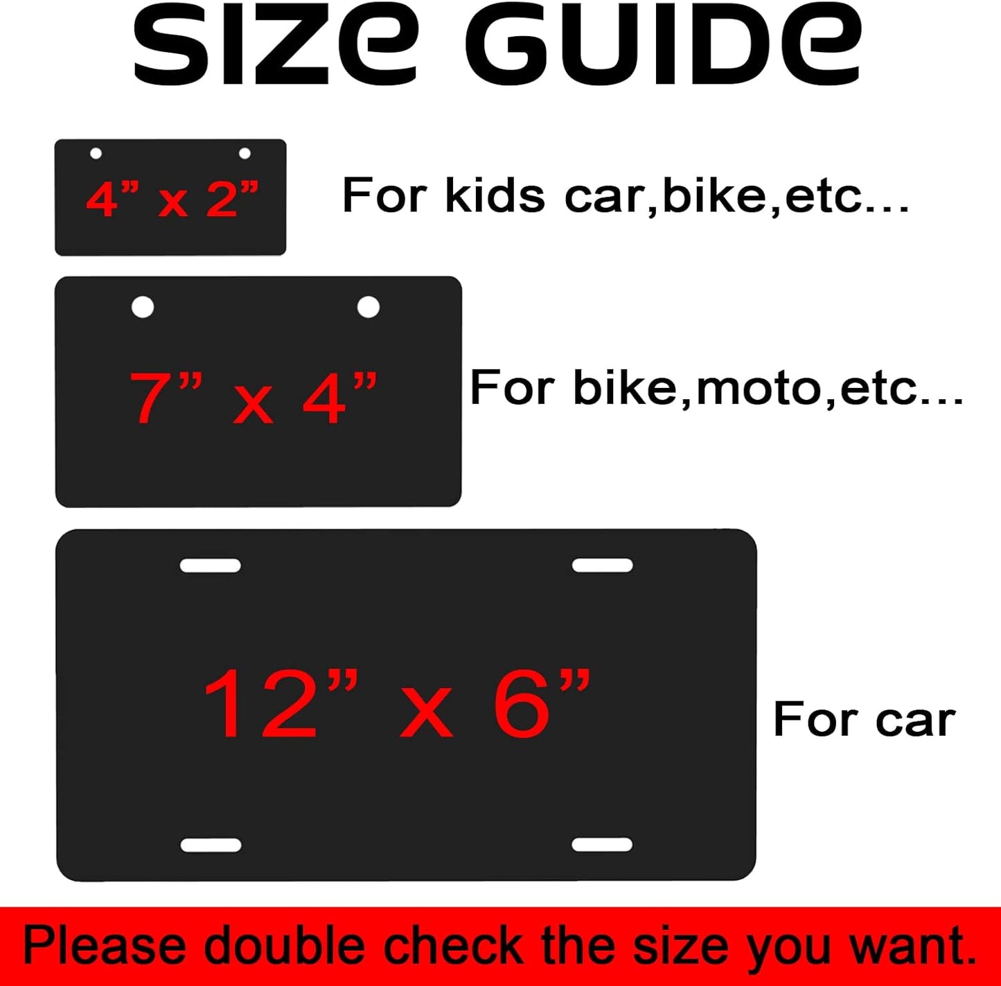 Custom License Plate Personalized License Plate,4x2/7x4/12x6 Inch Small Personalized Car Tag for Kids Toy Car and Wagons,Golf Cart Accessories, ATV, Motorcycle and Mopeds,7"x4",Style 3