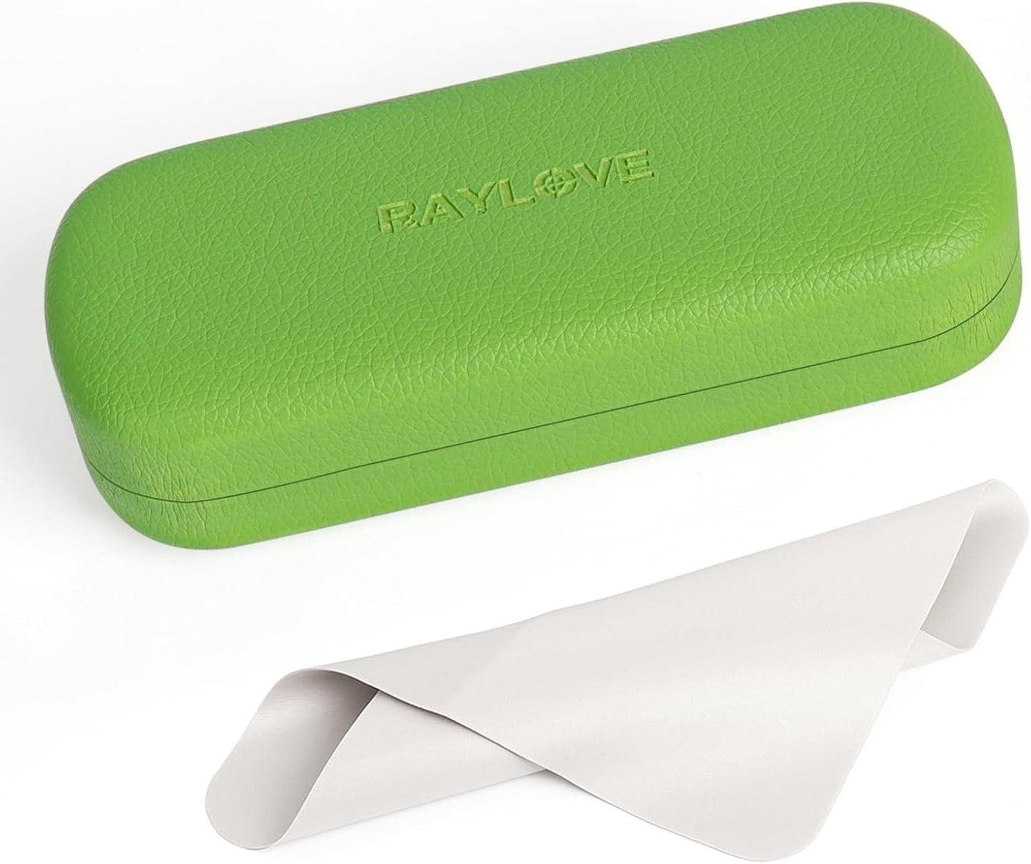 RayLove Glasses Case Hard Shell Eyeglass Case with Cleaning Cloth, PU Leather Protective Eye Glass Cases Fits Most Sunglasses