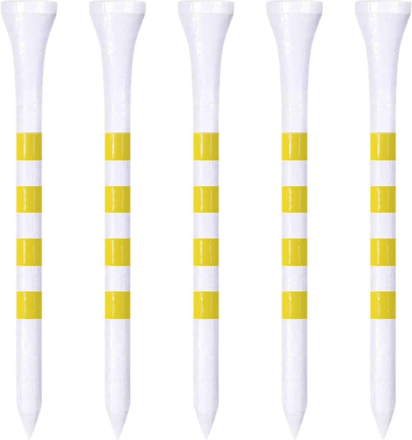 Wooden Golf Tees 3-1/4", 2-3/4", 2-1/8", 1-1/2" Available, 100 Count (Natural Color, White, Black, Blue, Red, Green, Yellow, Pink, Orange)