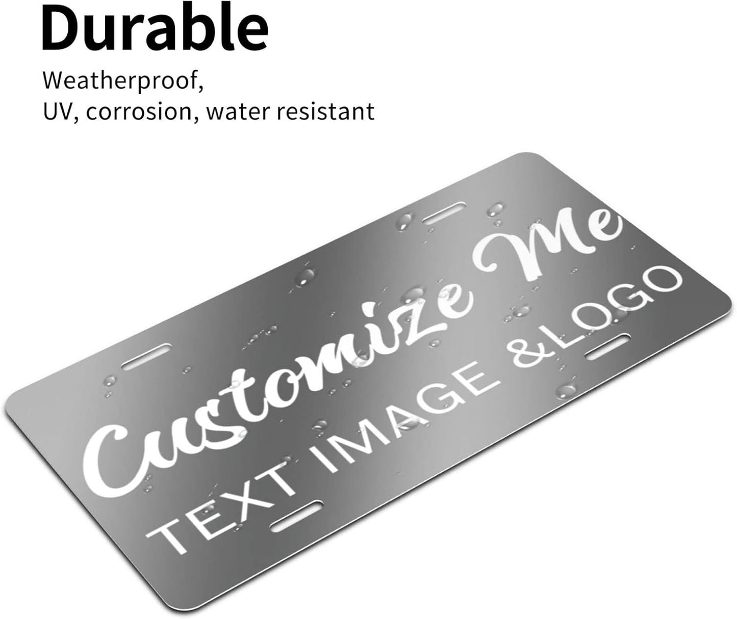 Custom License Plate 4x2/7x4/12x6 Inch Personalized Front License Plate Novelty Customized Car Tags Plates for Front of The Car,12"x6",Style 4