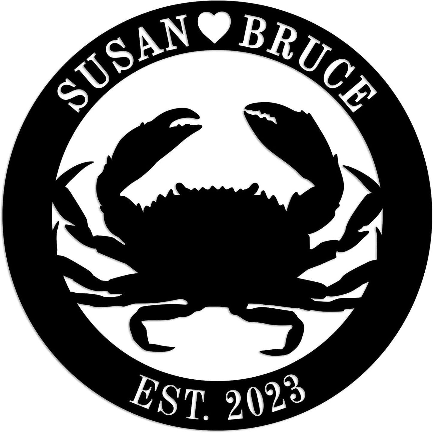 Personalized Metal Beach Crab Sign Custom Metal Crab Sign