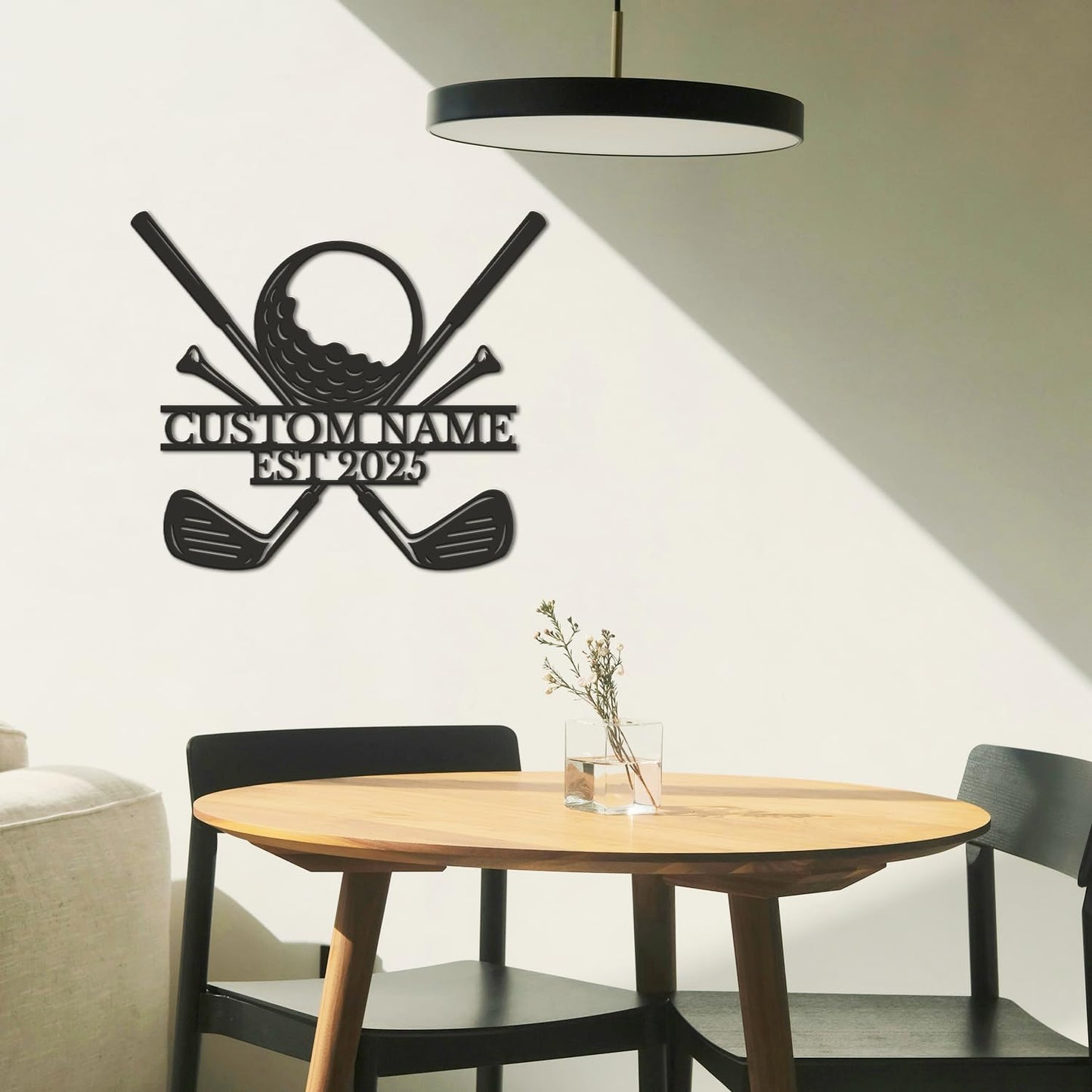 Personalized Custom Crossed Golf Metal Wall Art,Personalized Golfer Name Sign Decoration For Room,Hole Golf Club Decoration (Style-8)