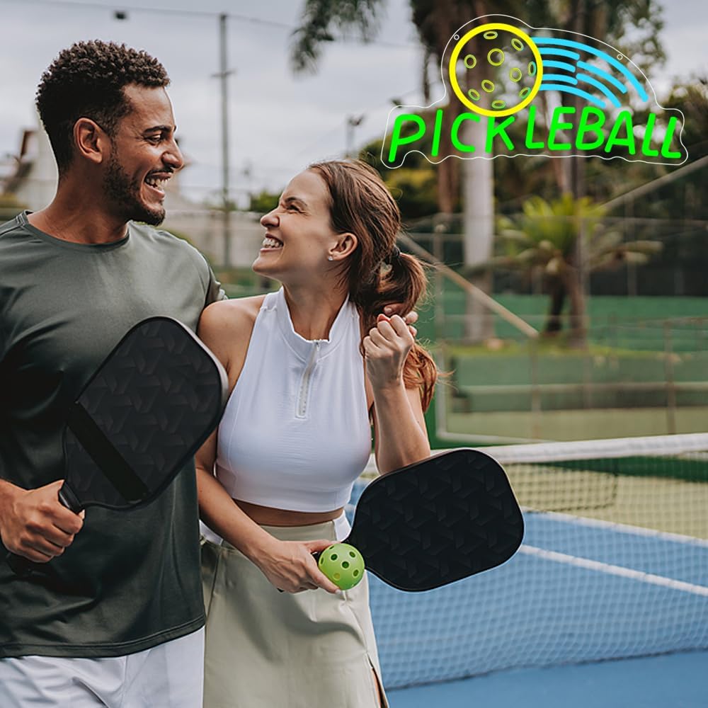 Pickleball Neon Sign,Sport Dimmable LED Light Signs for Wall Art Decor,Backdrop for Bar Bedroom Club Party Man Cave,Gift for Men Women Sports Fans Pickleball Lovers USB Powered（23.6"*10.8"）