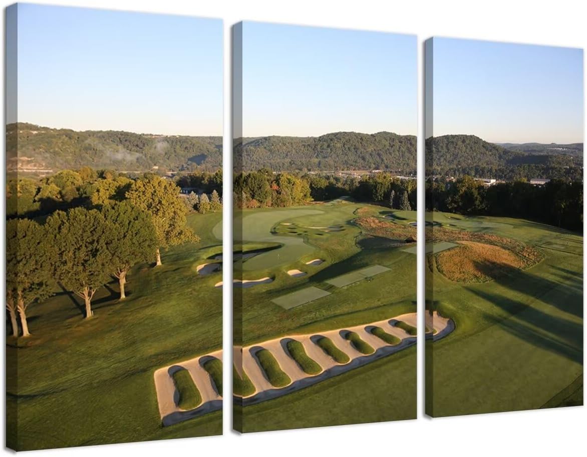 Oakmont Country Golf Club Wall Art for Living Room Bedroom Bathroom Home Decorations Oakmount Golf Art Golf Pictures Posters Framed Artwork Canvas Prints Ready to Hang(12''W x 24''H x3)