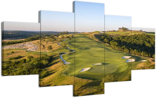 Paynes Valley Golf Course Wall Art for Living Room Bedroom Bathroom Home Decorations Paynes Valley Golf Course Pictures Framed Artwork Canvas Prints Ready to Hang(60''W x 40''H)