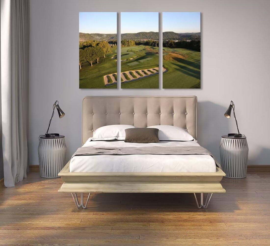 Oakmont Country Golf Club Wall Art for Living Room Bedroom Bathroom Home Decorations Oakmount Golf Art Golf Pictures Posters Framed Artwork Canvas Prints Ready to Hang(12''W x 24''H x3)