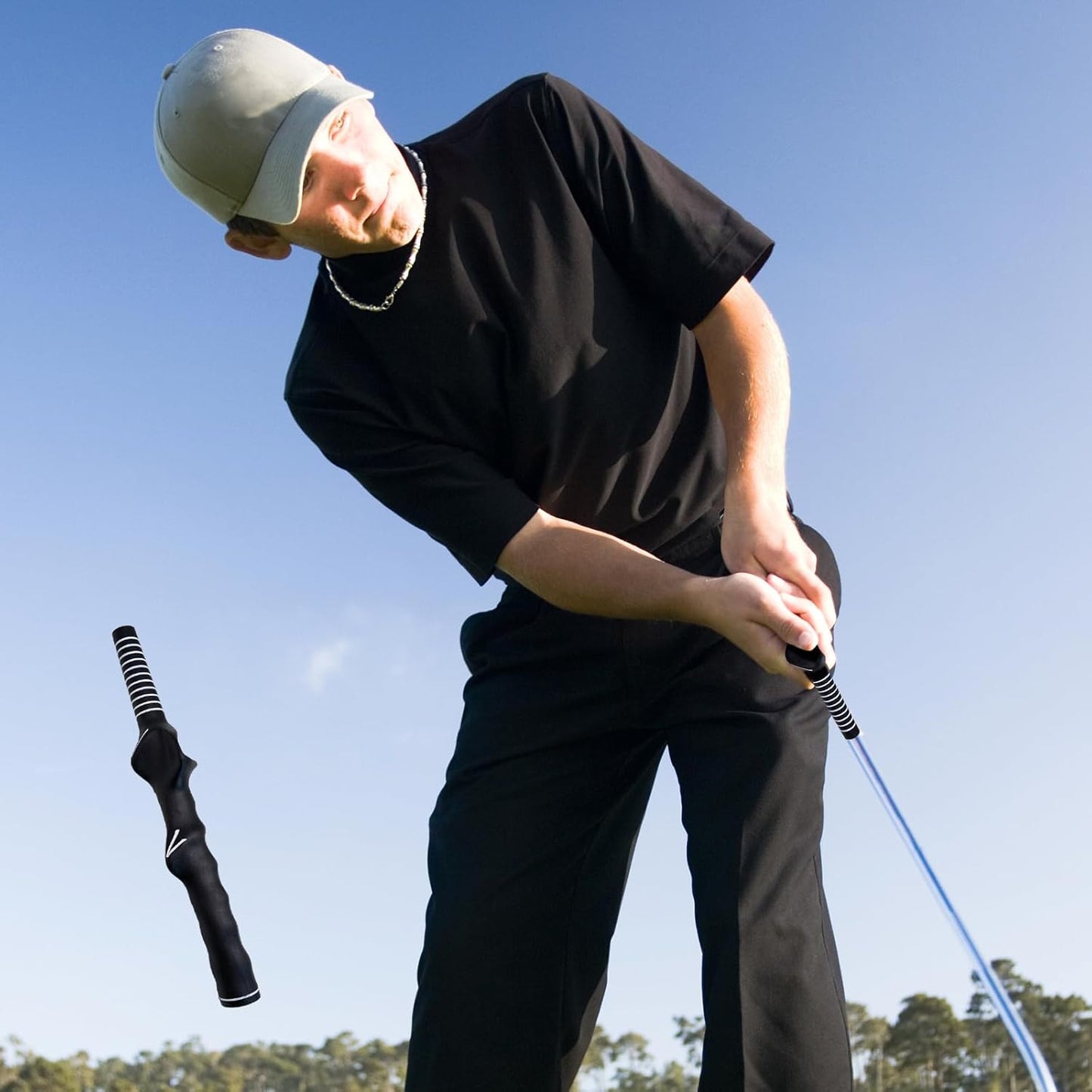Golf Training Grip Left-Hand, Golf Club Grip Swing Trainer, Golf Practice Grips for Beginner Learn Correct Grip Posture