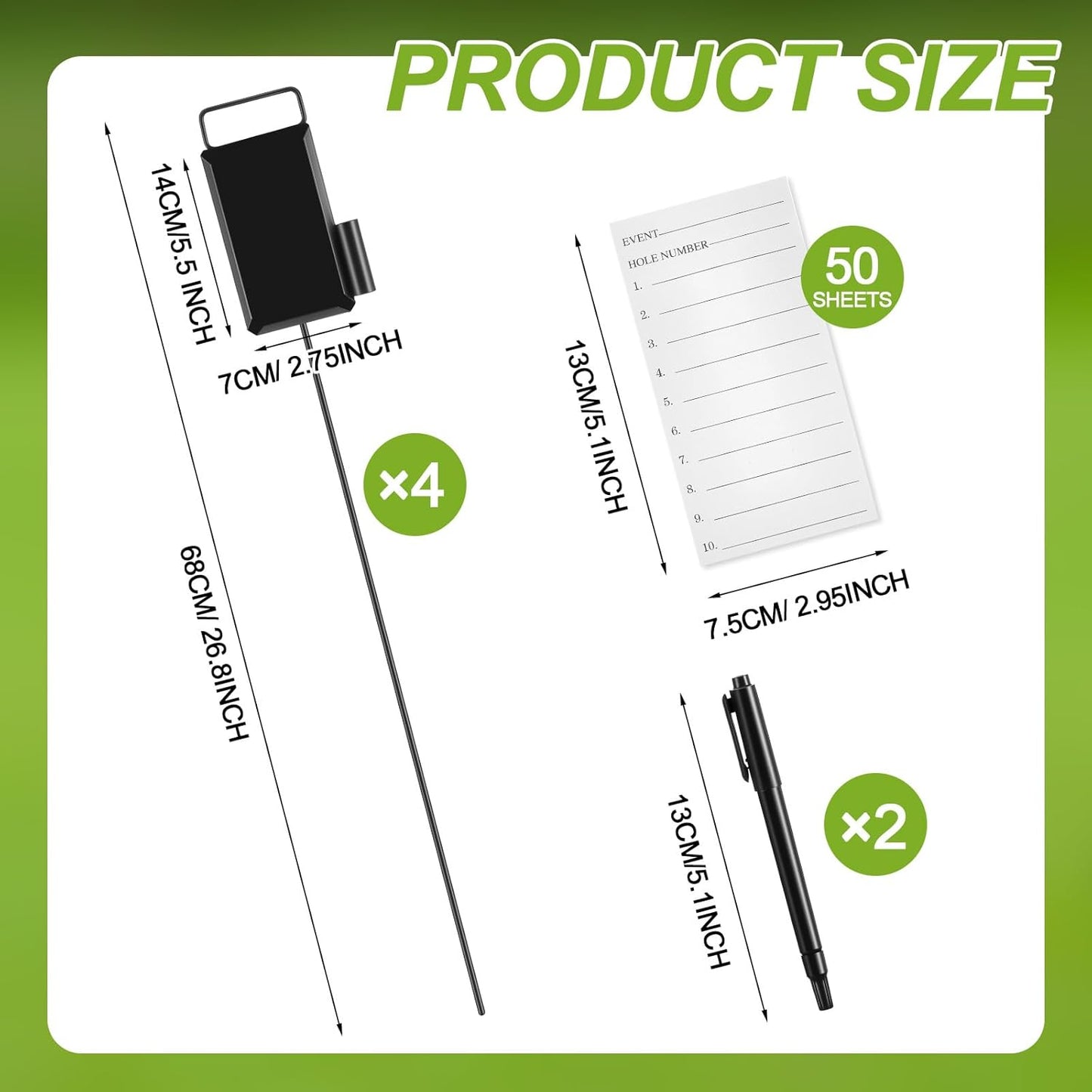 Shappy Golf Metal Proximity Marker with Black Markers and 1 Pcs (50 Sheets) Cards for Golf Marking