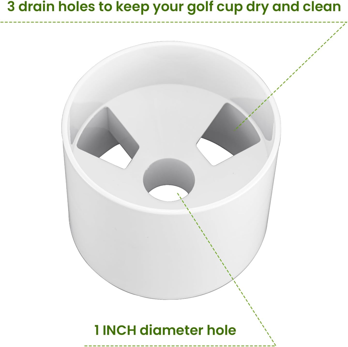 8PCS Golf Hole Cup 4 Inch Depth, ABS Plastic Putting Cup for Backyard Golf Practice, Ivory White, Fit USGA LPGA PGA Regulations (4 1/4 Inch Outside Diameter)