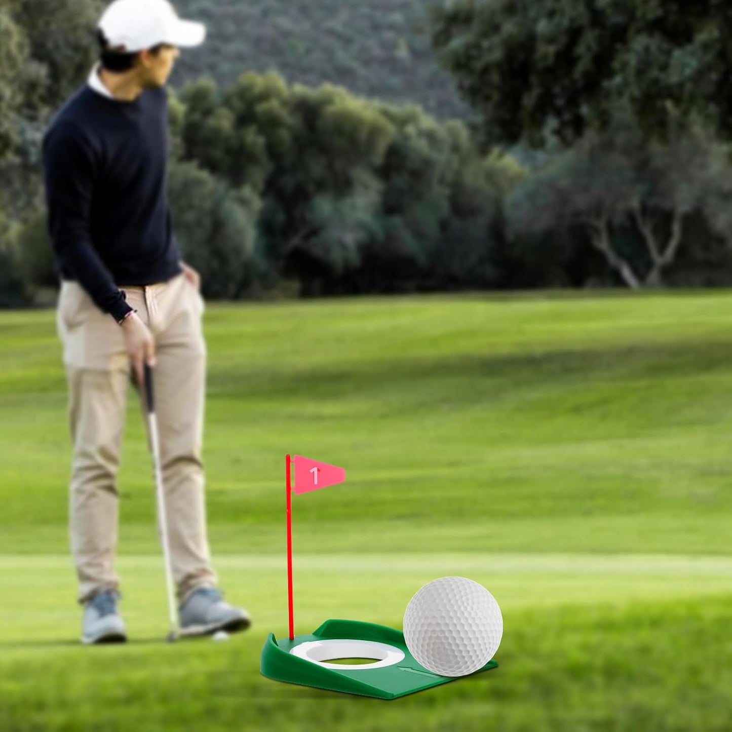 6 Pack Golf Putting Cup with Flags, Plastic Mini Golf Hole Putting Practice Aids,s Accessories for Adult Put Green,Backyard,Indoor Outdoor Practice