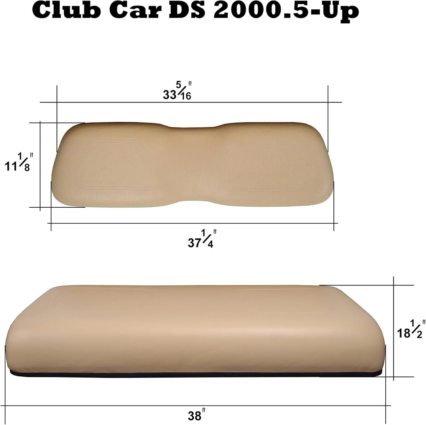Huskey Parts Company Golf Cart Front Seat Lean Back Top Cushion Beige Color for DS 2000.5-Current Golf Cart, Including Mounting Hardware