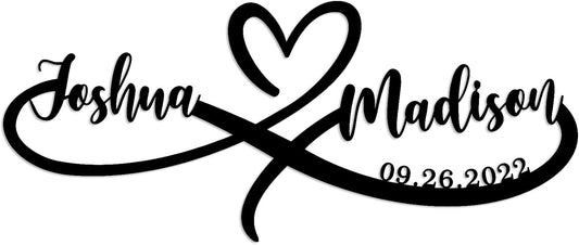 Personalized Valentines Day Gifts,Best Housewarming Gifts 2024,Personalized Wedding Gifts for Couples,Custom 50th 60th 40th 30th 25th 20th 1-99 Anniversary Metal Gifts, Wall Name Sign