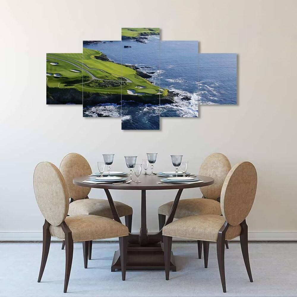 chenchenArt Golf Wall Art for Living Room Bedroom Bathroom Home Decorations Paintings Golf Course Canvas Prints Modern Artwork Framed Ready to Hang(60''W x 40''H)