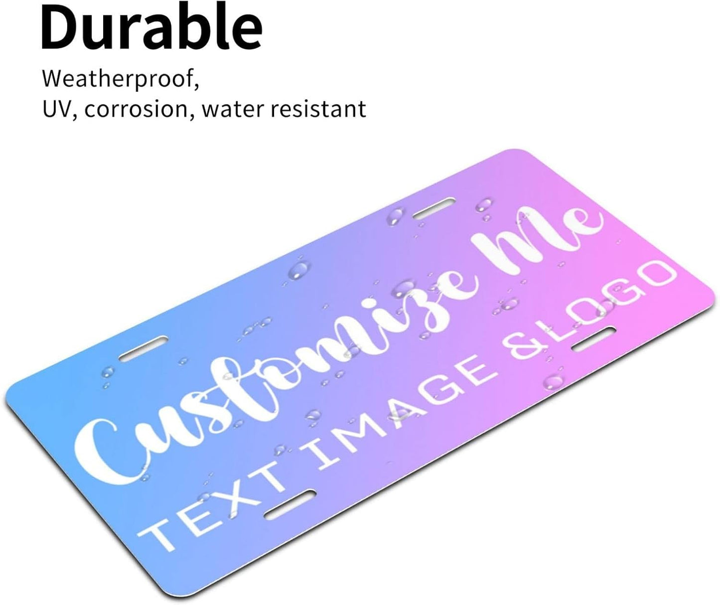 Custom License Plate 4x2/7x4/12x6 Inch Personalized Front License Plate Novelty Customized Car Tags Plates for Front of The Car,12"x6",Style 5