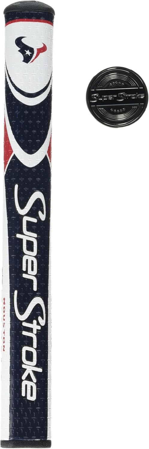 SuperStroke NFL Golf Club Grip, Standard Size, Black, Rubber, Textured